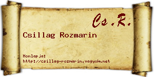 Csillag Rozmarin névjegykártya